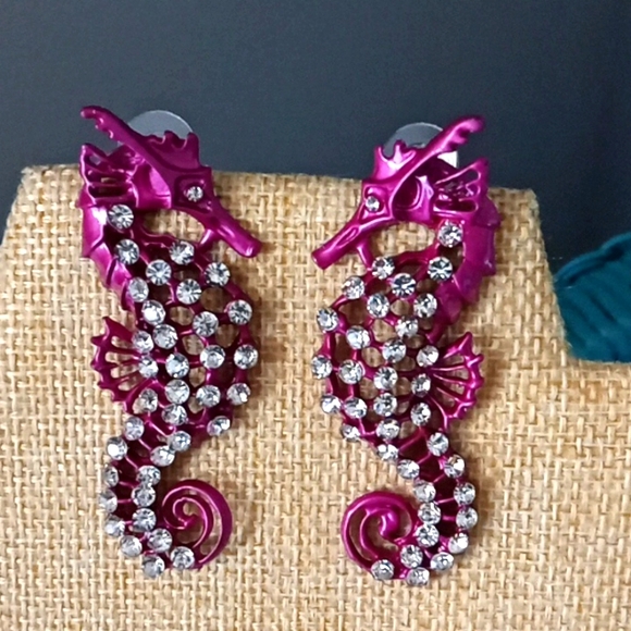 Jewelry - New Purple Seahorse Earrings